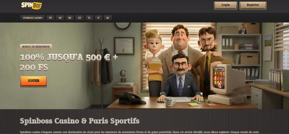 SpinBoss homepage casino acceptant neosurf
